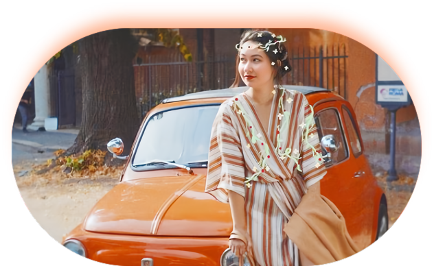 car and girl